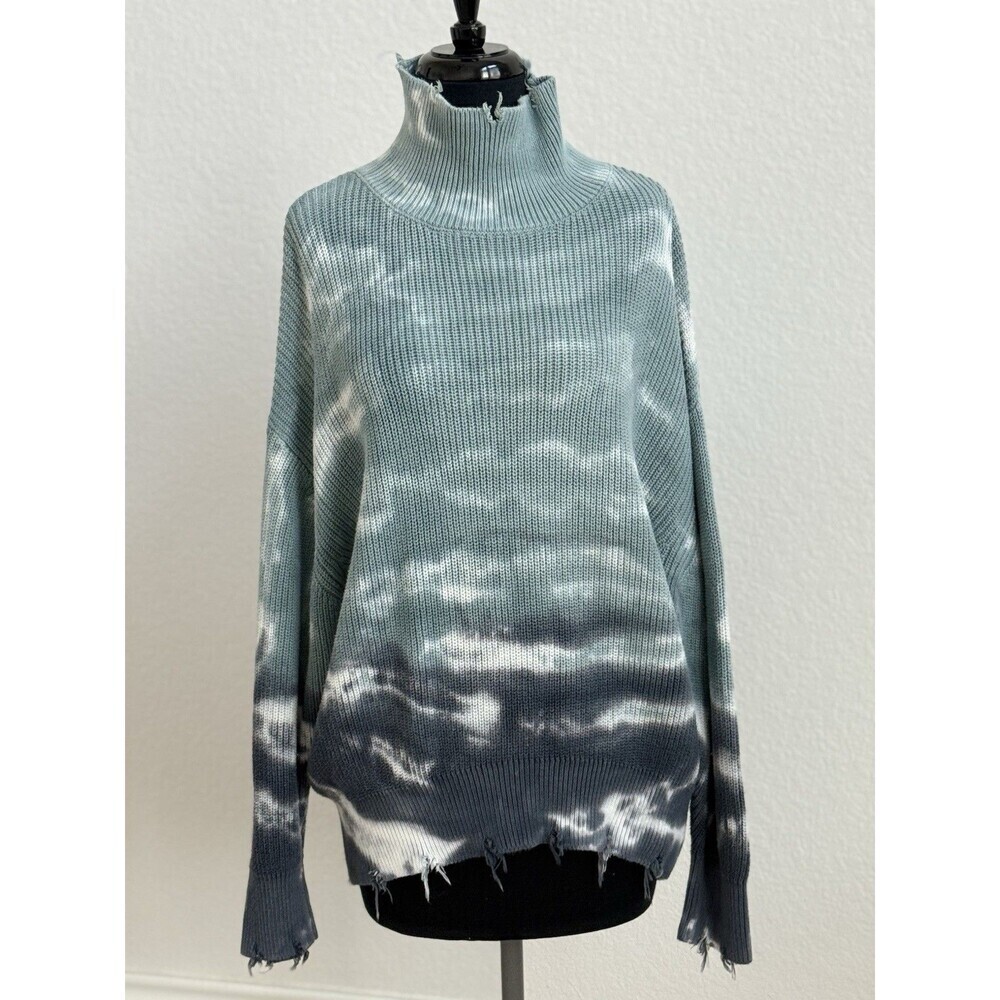 Young Fabulous & Broke Cameron Raw Distress Oversized Turtleneck Sweater S/M - Picture 2 of 9